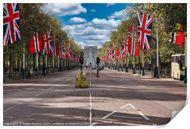 Regal Flags on The Mall Print by Roger Mechan