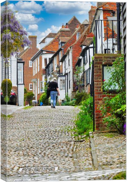 Enchanting Cobbled Streets of Rye Canvas Print by Roger Mechan