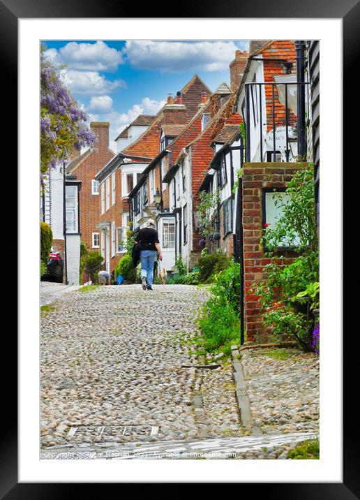 Enchanting Cobbled Streets of Rye Framed Mounted Print by Roger Mechan
