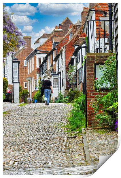 Enchanting Cobbled Streets of Rye Print by Roger Mechan