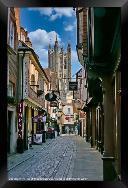 A Glimpse of Canterbury's Reverence Framed Print by Roger Mechan