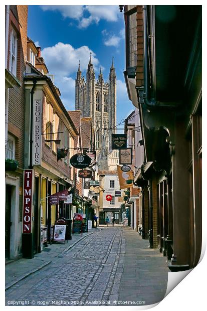 A Glimpse of Canterbury's Reverence Print by Roger Mechan