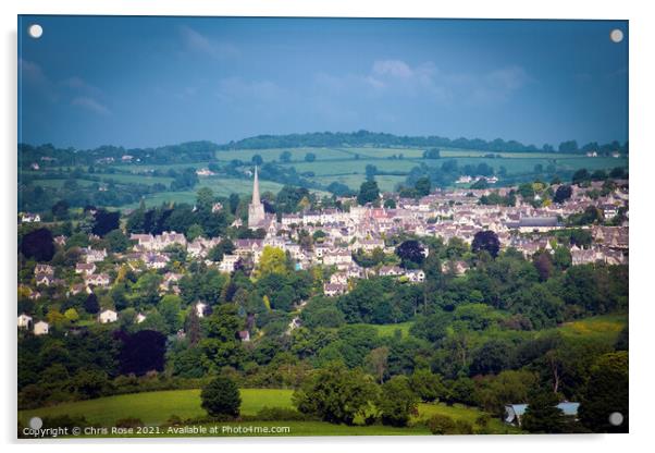 Painswick in the Cotwolds countryside Acrylic by Chris Rose