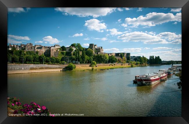 Angers, river and Chateau d'Angers Framed Print by Chris Rose