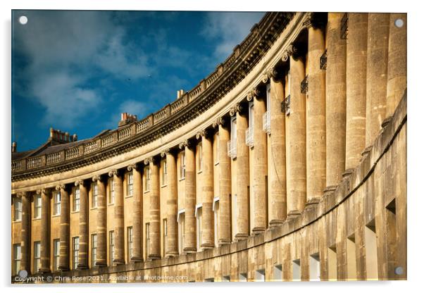 The Royal Crescent, Bath Acrylic by Chris Rose