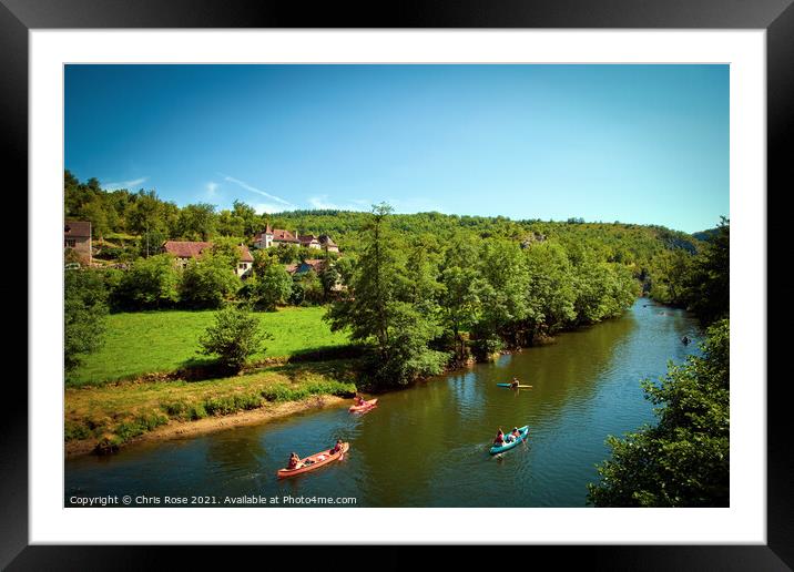 The Cele Valley, kayaks Framed Mounted Print by Chris Rose
