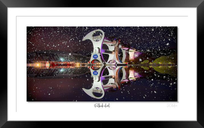 Falkirk wheel  snowing Framed Mounted Print by JC studios LRPS ARPS