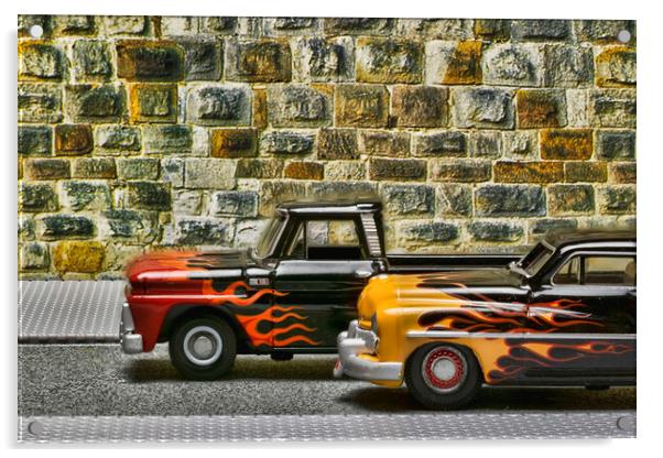 Hot Rods 1 Acrylic by Steve Purnell