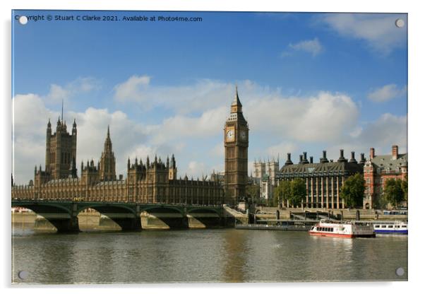 Palace of Westminster Acrylic by Stuart C Clarke