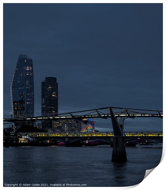 Millenium Bridge | London By Night | Pride Print by Adam Cooke