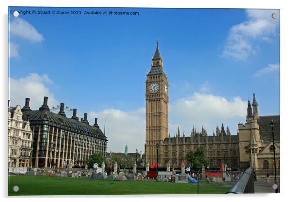 Palace of Westminster Acrylic by Stuart C Clarke