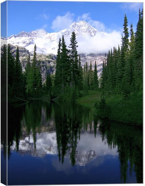 Mount Rainer Reflection Canvas Print by Jay Huckins