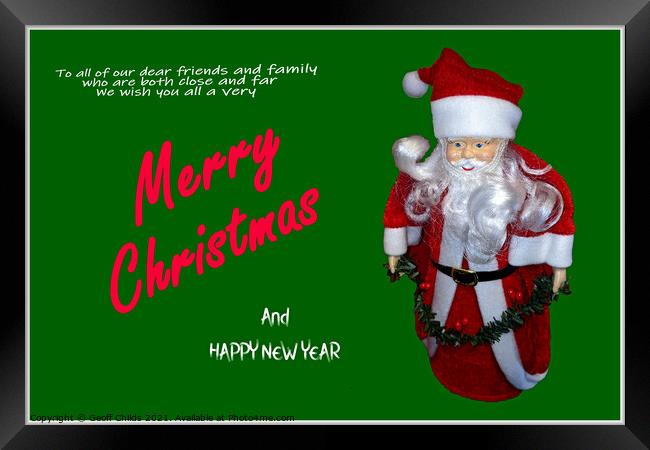  Christmas theme image with Xmas Greeting  Framed Print by Geoff Childs