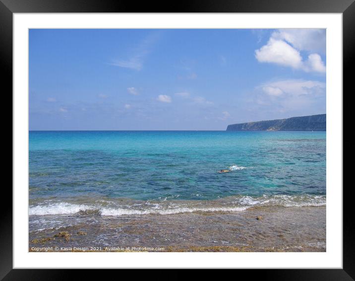 Turquoise Waters on Formentera, Spain Framed Mounted Print by Kasia Design