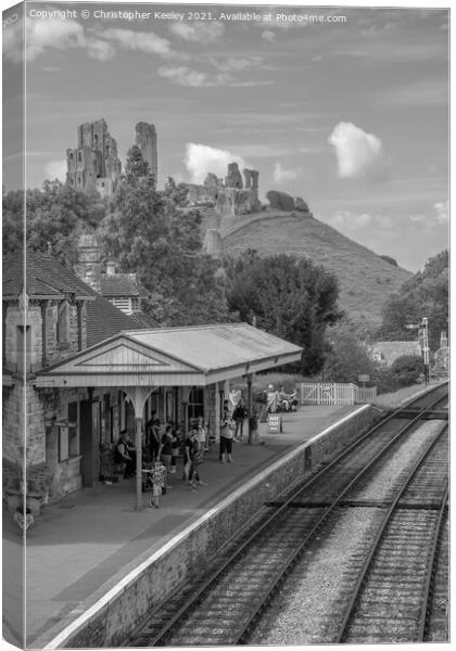 Corfe Castle railway station Canvas Print by Christopher Keeley