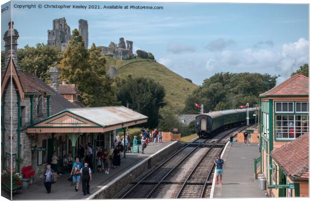 Corfe Castle railway station Canvas Print by Christopher Keeley
