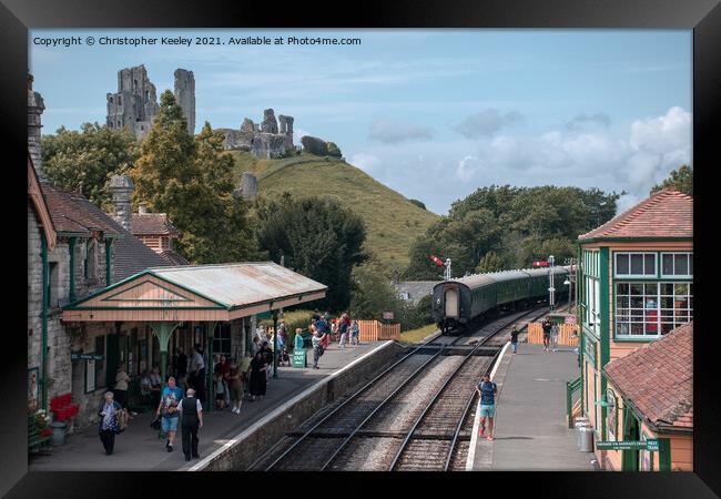 Corfe Castle railway station Framed Print by Christopher Keeley