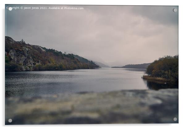 Llyn Padarn Lake Acrylic by jason jones
