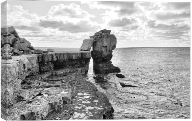 Pulpit Rock in mono Canvas Print by Mark Godden