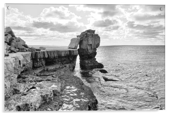 Pulpit Rock in mono Acrylic by Mark Godden