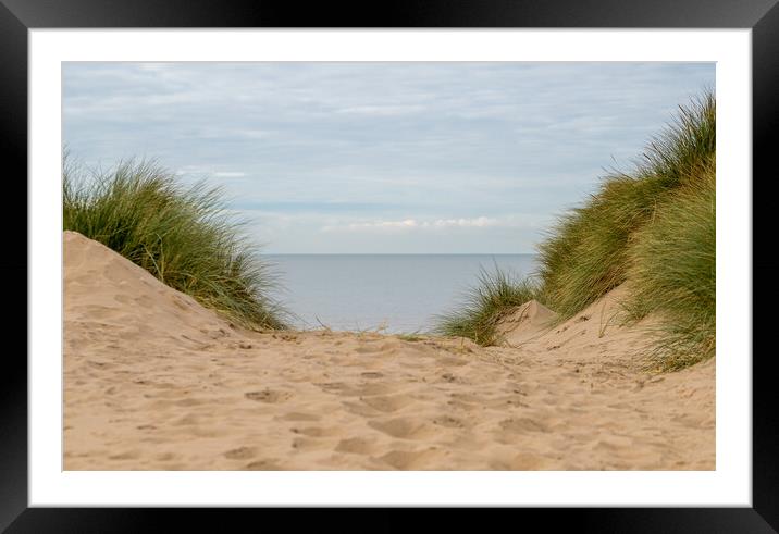 Irish Sea from the top of a sand dune Framed Mounted Print by Jason Wells