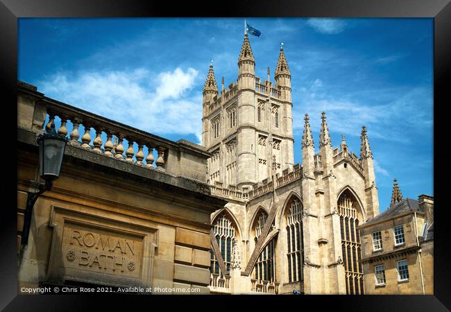 Bath Abbey and Roman Baths Framed Print by Chris Rose