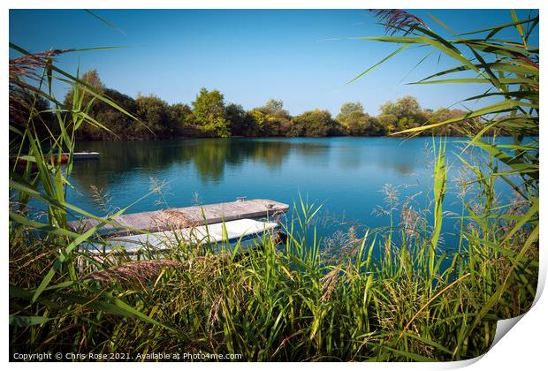 Tranquil lake Print by Chris Rose