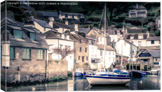 Tranquil Charm of Polperro Harbour Canvas Print by Lee Kershaw