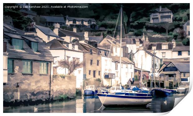 Tranquil Charm of Polperro Harbour Print by Lee Kershaw