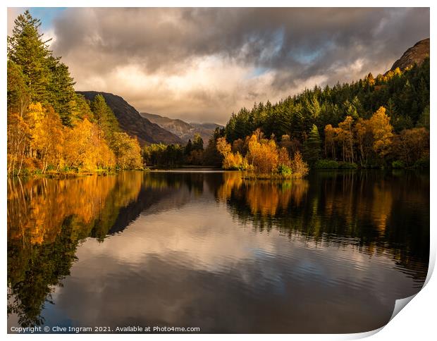 Scottish landscape in the autumn Print by Clive Ingram