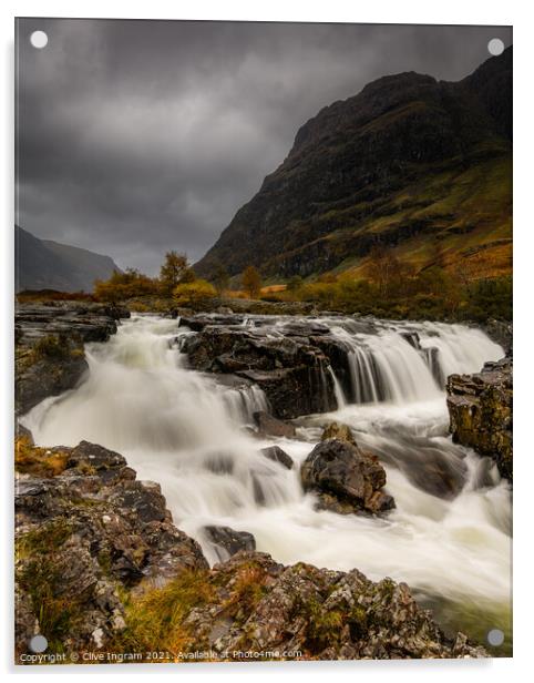 Thundering Scottish Fall Acrylic by Clive Ingram