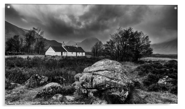 Black Rock Cottage Glencoe after rain Acrylic by Clive Ingram