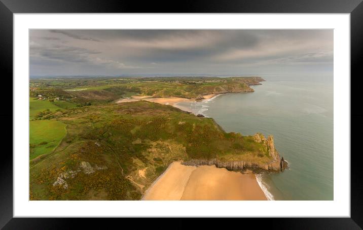 Tor Bay and The Great Tor Framed Mounted Print by Leighton Collins