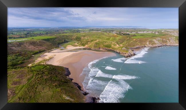 Three Cliffs Bay South Wales Framed Print by Leighton Collins