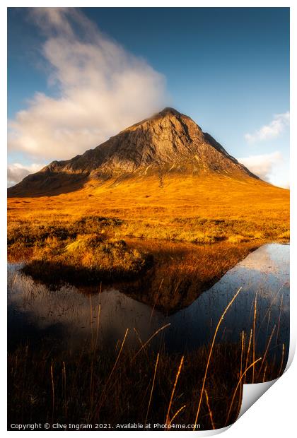 Buachaille reflection Print by Clive Ingram