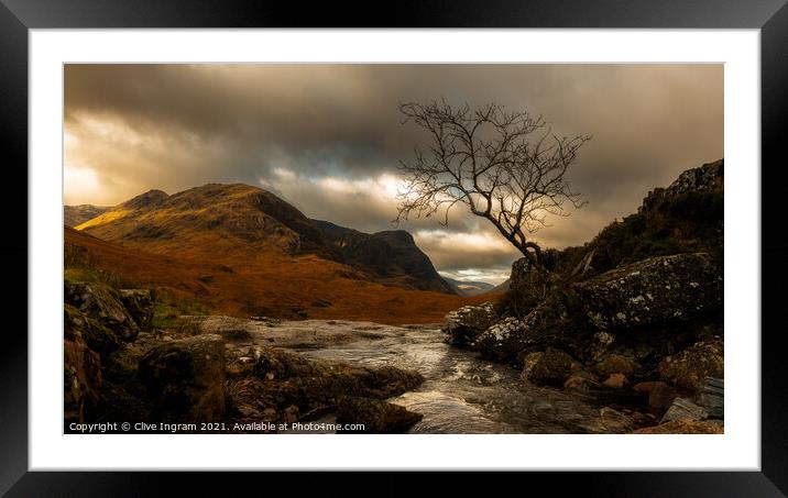Moody Scottish Landscape Framed Mounted Print by Clive Ingram