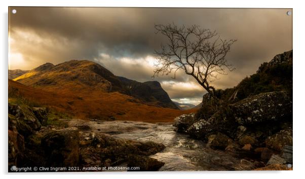 Moody Scottish Landscape Acrylic by Clive Ingram