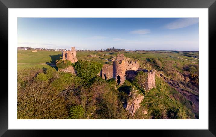 Pennard castle Gower Framed Mounted Print by Leighton Collins