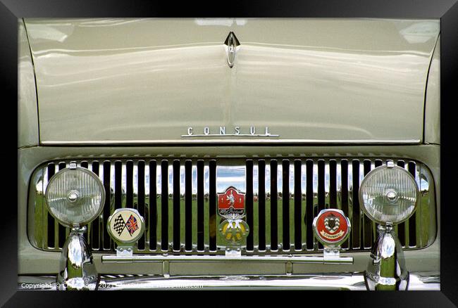 Ford Consul classic car detail Framed Print by Chris Rose