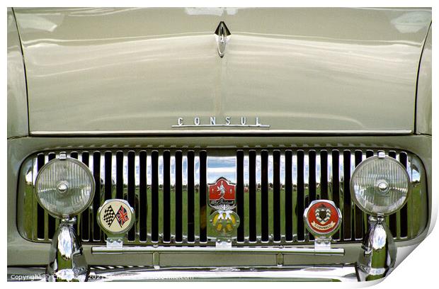 Ford Consul classic car detail Print by Chris Rose