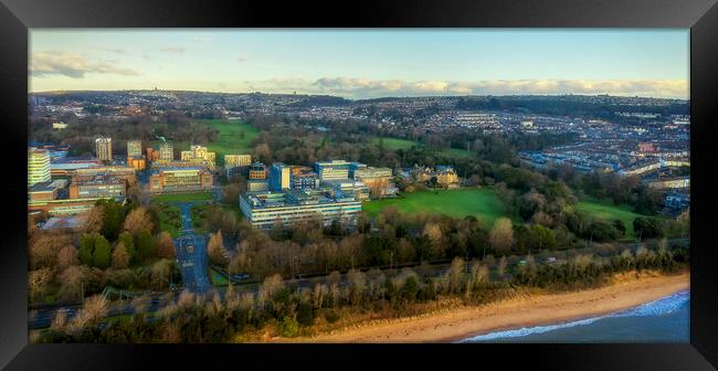 Singleton Park and Swansea University Framed Print by Leighton Collins