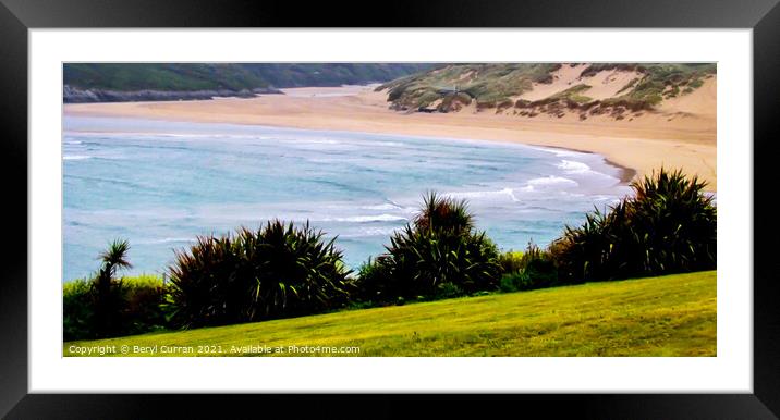 Tranquil Beauty of Crantock Beach Framed Mounted Print by Beryl Curran