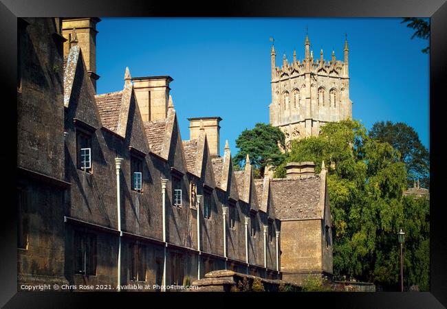  Chipping Campden, Almshouses and church Framed Print by Chris Rose