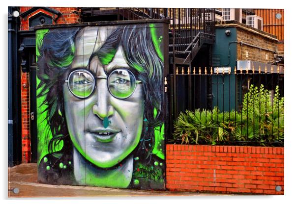 John Lennon Mural Street Art in Camden Town London England Acrylic by Andy Evans Photos