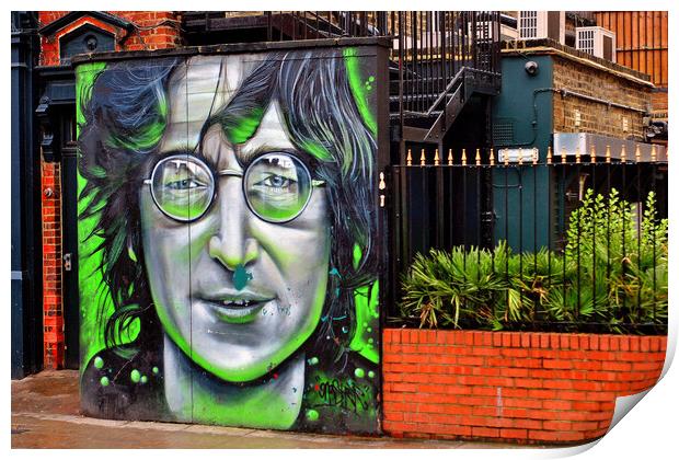 John Lennon Mural Street Art in Camden Town London England Print by Andy Evans Photos