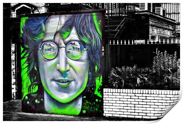 John Lennon Mural Street Art in Camden Town London Print by Andy Evans Photos