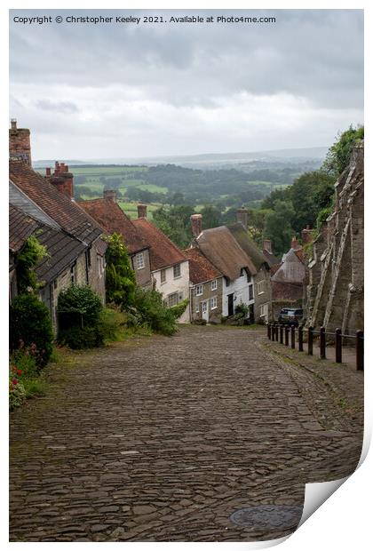 Gold Hill in Shaftesbury Print by Christopher Keeley