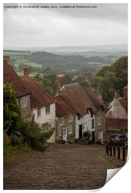 Gold Hill in Shaftesbury, Dorset Print by Christopher Keeley