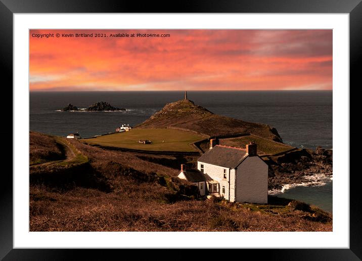 Sunset at cape cornwall Framed Mounted Print by Kevin Britland
