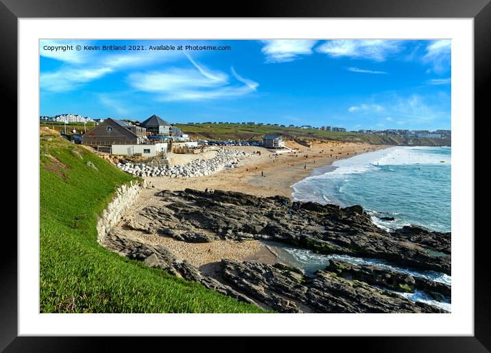 Fistral beach newquay Framed Mounted Print by Kevin Britland